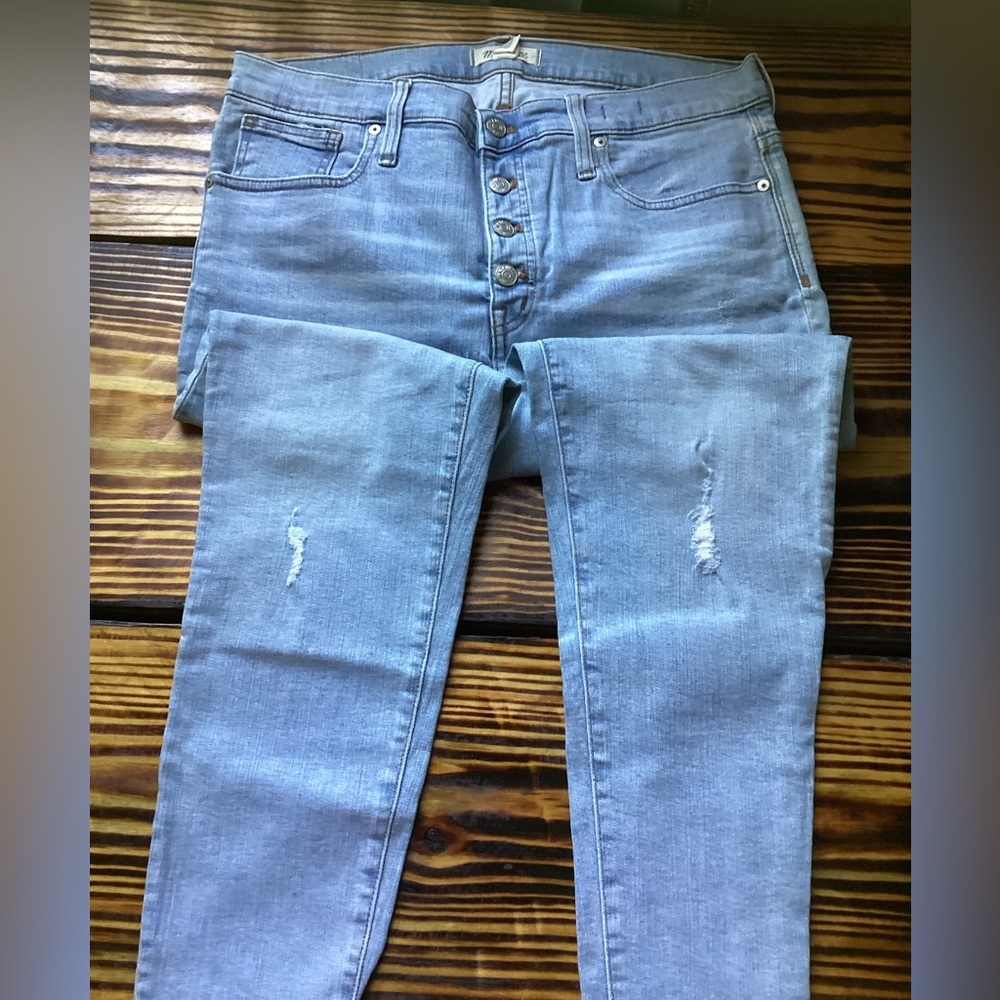 Madewell 9” High-Rise Skinny Light Blue Ankle Skinny Size 32 - Picture 4 of 6